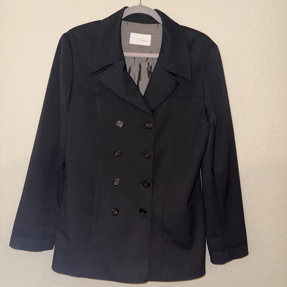 Equestrian‎ Designs Santa Barbara Womens XL Black Double-Breasted Blazer Jacket